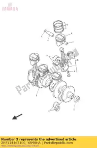 yamaha 2H7114163100 cojinete liso (cigüeñal 4) - Lado inferior