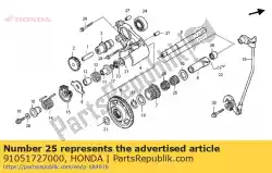 Here you can order the bearing, needle, 20x24x17 from Honda, with part number 91051727000: