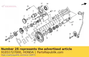 Honda 91051727000 bearing, needle, 20x24x17 - Bottom side