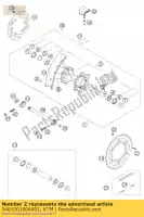 5481001004491, KTM, moyeu de roue arrière cpl. sx, exc03 ktm exc sc smr supermoto sx sxc sxs xc xcf 125 200 250 300 400 450 525 540 560 620 625 690 2000 2001 2004 2005 2006 2007 2009, Nouveau