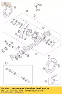 ktm 5481001004491 cubo da roda traseira cpl. sx, exc03 - Lado inferior