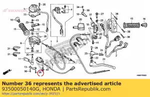 Honda 93500050140G parafuso, panela, 5x14 - Lado inferior