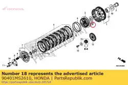 Here you can order the washer, thrust, 28. 2x56x2 from Honda, with part number 90401MS2610: