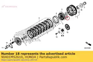 honda 90401MS2610 washer, thrust, 28.2x56x2 - Bottom side