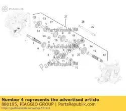 Aqui você pode pedir o 5ª engrenagem de pinhão em Piaggio Group , com o número da peça 880195: