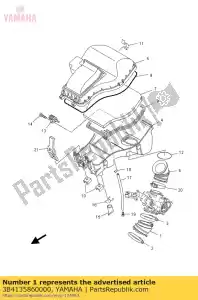 yamaha 3B4135860000 junta, carburador 1 - Lado inferior