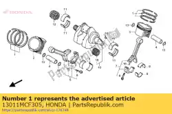 Ici, vous pouvez commander le jeu de segments, piston (std.) auprès de Honda , avec le numéro de pièce 13011MCF305: