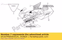 64307MBWA50ZA, Honda, striscia b, r. calandra inferiore * tipo2 * (tipo2) honda cbr 600 2005, Nuovo