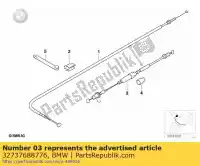 32737688776, BMW, gaskabel, connector (tot 01/2004) bmw  1200 2001 2002 2003 2004, Nieuw