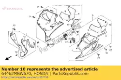 Qui puoi ordinare tappetino b, l. Cappuccio inferiore da Honda , con numero parte 64462MBW670: