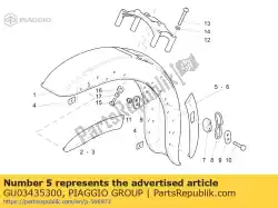 Qui puoi ordinare piastra posteriore per profilo laterale rh da Piaggio Group , con numero parte GU03435300: