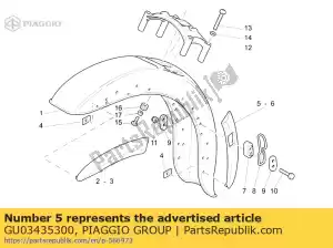 Piaggio Group GU03435300 piastra posteriore per profilo laterale rh - Il fondo