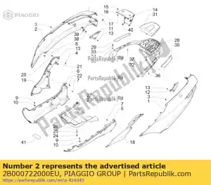 Piaggio Group 2B000722000EU panneau latéral droit - La partie au fond