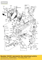 Here you can order the pipe from Kawasaki, with part number 321021023: