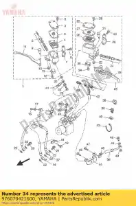 yamaha 976070421600 vis, tête ronde avec rondelle - La partie au fond