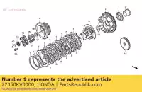 22350KV0000, Honda, plaat, koppeling pres honda vtr  vtr250 250 , Nieuw