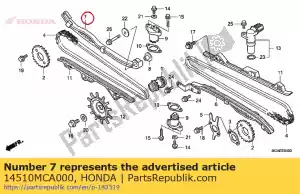 honda 14510MCA000 comp. tensor, corrente de came - Lado inferior