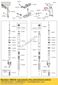 kawasaki 5502003206C garde, fourche, rh, ébène klx250saf - La partie au fond