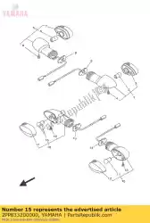 Ici, vous pouvez commander le clignotant avant assy 2 auprès de Yamaha , avec le numéro de pièce 2PP833200000: