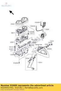 Suzuki K920091592 parafuso, rosqueamento, 3 - Lado inferior