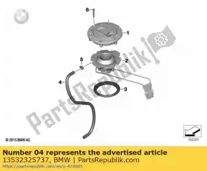 bmw 13532325737 slang lopende meter - 5x10 - Onderkant