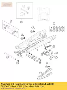 ktm 59004030444 braço oscilante cpl. corrida 03 - Lado inferior