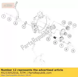 KTM 45233052016 ratchet gear - Bottom side