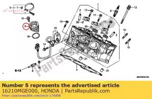 Honda 16210MGE000 aislante comp., acelerador - Lado inferior