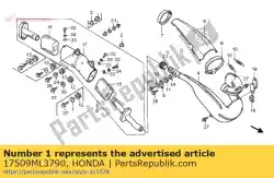 Aqui você pode pedir o colarinho, configuração do silenciador em Honda , com o número da peça 17509ML3790: