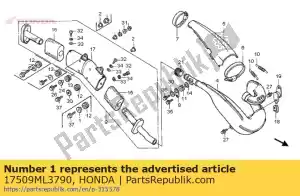 Honda 17509ML3790 colarinho, configuração do silenciador - Lado inferior