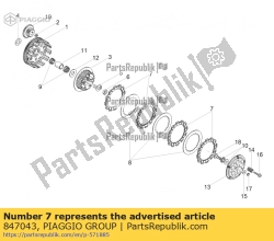 Aprilia 847043, Disco de embreagem acionado, OEM: Aprilia 847043
