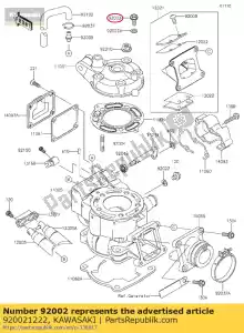 Kawasaki 920021222 perno, 6x10 - Lado inferior