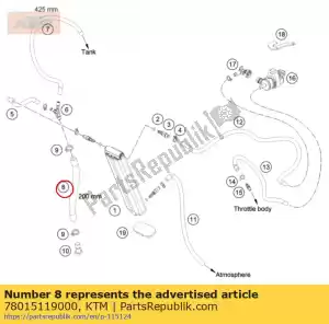 ktm 78015119000 hose epa d=10/16 l=2000mm - Bottom side