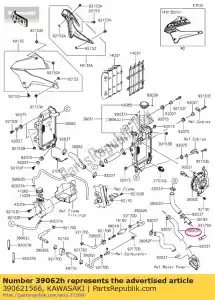 kawasaki 390621566 tuyau-refroidissement, pipe-pum klx250-e - La partie au fond