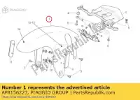 AP8156223, Piaggio Group, voorspatbord. een zwarte aprilia rsv tuono 1000, Nieuw