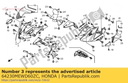 Aquí puede pedir conjunto de capucha, r. Medio (wl) de Honda , con el número de pieza 64230MEWD60ZC: