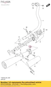 suzuki 0910308286 perno, 8x20 - Lado inferior