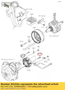 Kawasaki 921541156 bout, met flens, 6x25 - Onderkant