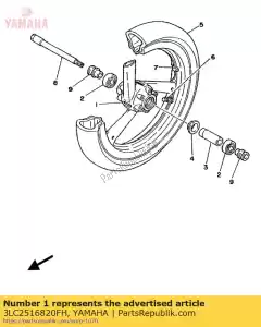 Yamaha 3LC2516820FH cast wheel, front - Bottom side