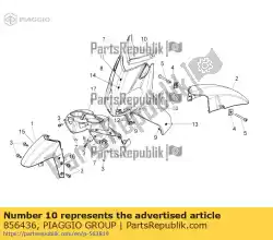 Aqui você pode pedir o bloqueio de escudo superior em Piaggio Group , com o número da peça 856436: