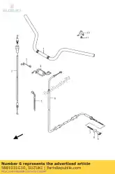 kabel, parkeren b van Suzuki, met onderdeel nummer 5881031G10, bestel je hier online: