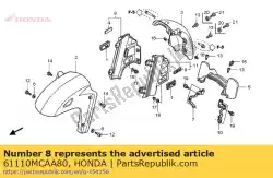 Aqui você pode pedir o conjunto de capa, r. Fr. Pára-choque em Honda , com o número da peça 61110MCAA80: