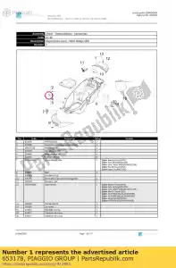 Piaggio Group 653178 conjunto de soporte de casco - Lado inferior