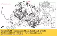 957010601800, Honda, boulon, bride, 6x18 honda  (a) general export kph england (b) (d) japan jc61-100 (e) england (l) japanese domestic / nc29-100 cb cbf cbr clm little cub (x) japan clr cmx cr crf fjs gl nc nhx nps nsa ntv nx pa mb5 (z) netherlands rf (d) st st (n) germany trx vfr vt vtr xl xr , Nouveau