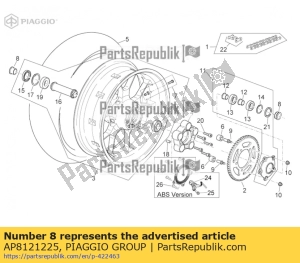 aprilia AP8121225 podk?adka dystansowa tylnego ko?a - Górna strona