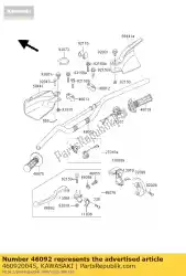 hendelgreep, koppeling klx300a7f van Kawasaki, met onderdeel nummer 460920045, bestel je hier online: