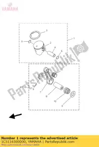 yamaha 1C3116300000 conjunto de pistão (std) - Lado inferior