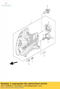 suzuki 351730BE10 couvercle, prise - La partie au fond