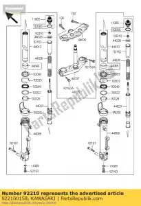 Kawasaki 922100158 nuez - Lado inferior