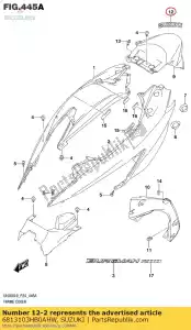 suzuki 6813103HB0AHW emblema, frm cov. - Lado inferior